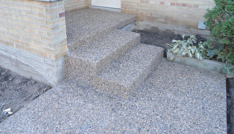 Exposed Aggregate Walkway, Steps, Kitchener Waterloo